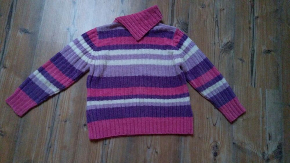 Sweterek róż i fiolet paski 122 C&A