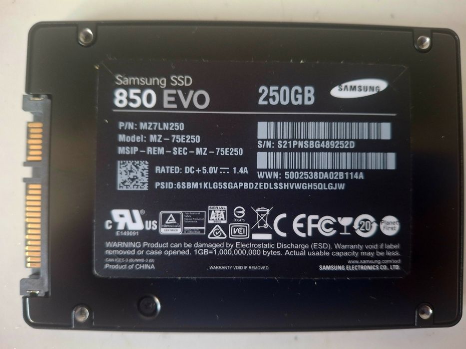 Накопичувач SSD 250GB Samsung 870 EVO 2.5" SATAIII MLC