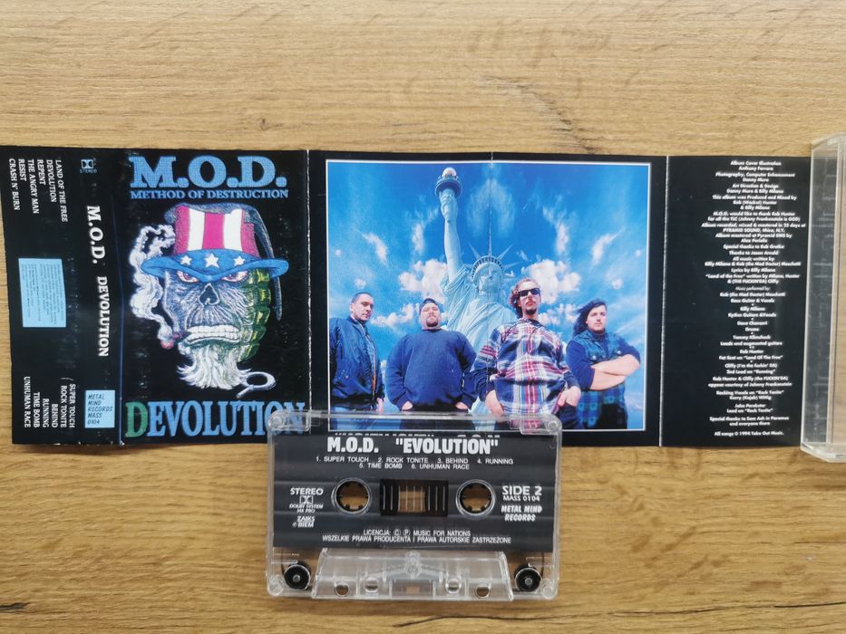M.O.D. Devolution Kaseta Magnetofonowa Metal Mind RARYTAS UNIKAT błąd druku Evolution Mass 0104 Thrash Crossover