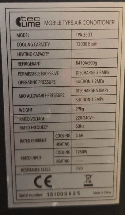 Klimatyzator wolnostojacy, sprawny