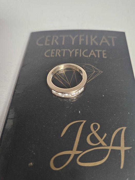 Złoty pierścionek p.750 z diamentami 0,75ct wycena -50% Skup Wrocław