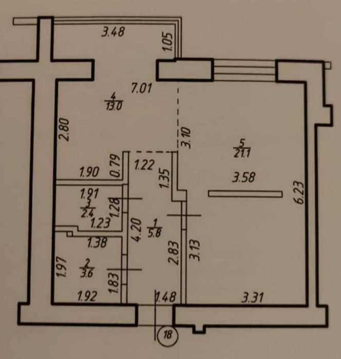 Продається простора 1,5-кімнатна квартира в Центрі міста