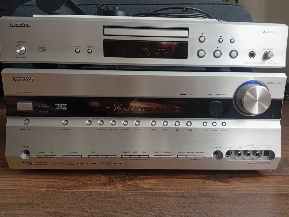 Amplituner ONKYO TX SR706 z odtwarzaczem CD ONKYO DX-7355
