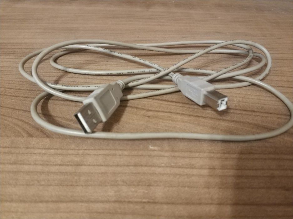 USB A/B 180cm biały