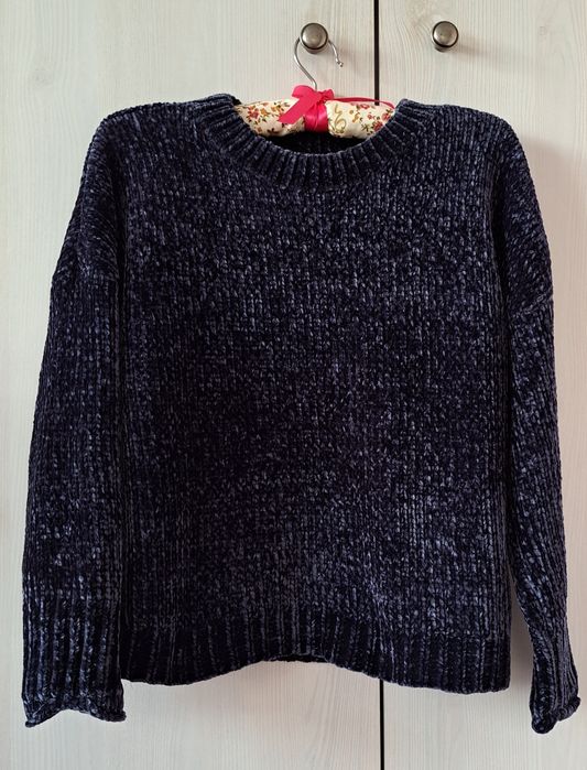 Sweter, Only, S/36, granatowy, szenila