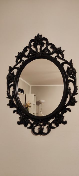 Lustro ozdobna rama czarna