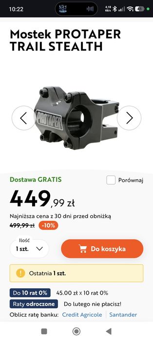 Nowy mostek Protaper trail stealth 35