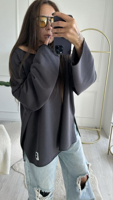 Жіночий лонгслів петля оверсайз. Женский лонг свободного кроя