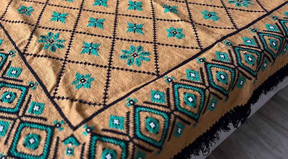 Haftowana narzuta kapa ręcznie robiona NOWY rękodzieło pled kilim koc