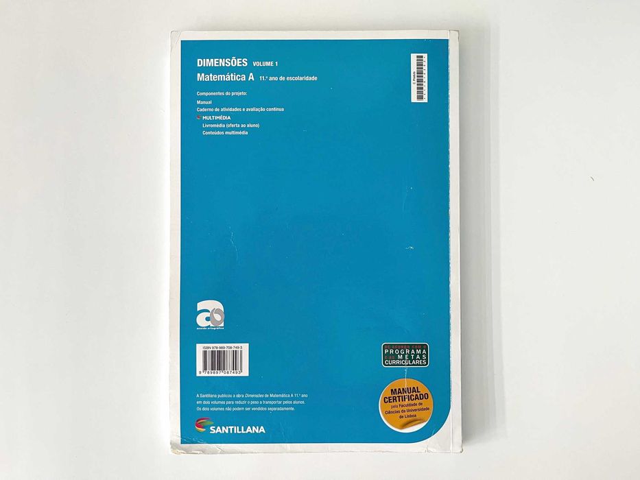 Dimensões 11 Volume 1 Matemática A