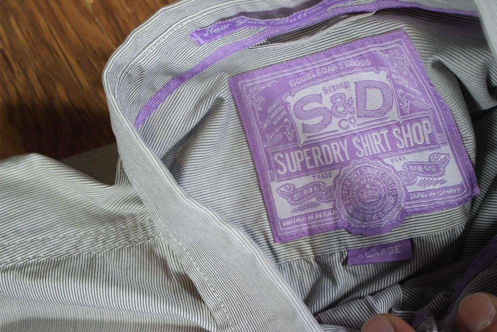 Koszula Superdry r. XL w paski bawełniana długi rękaw męska