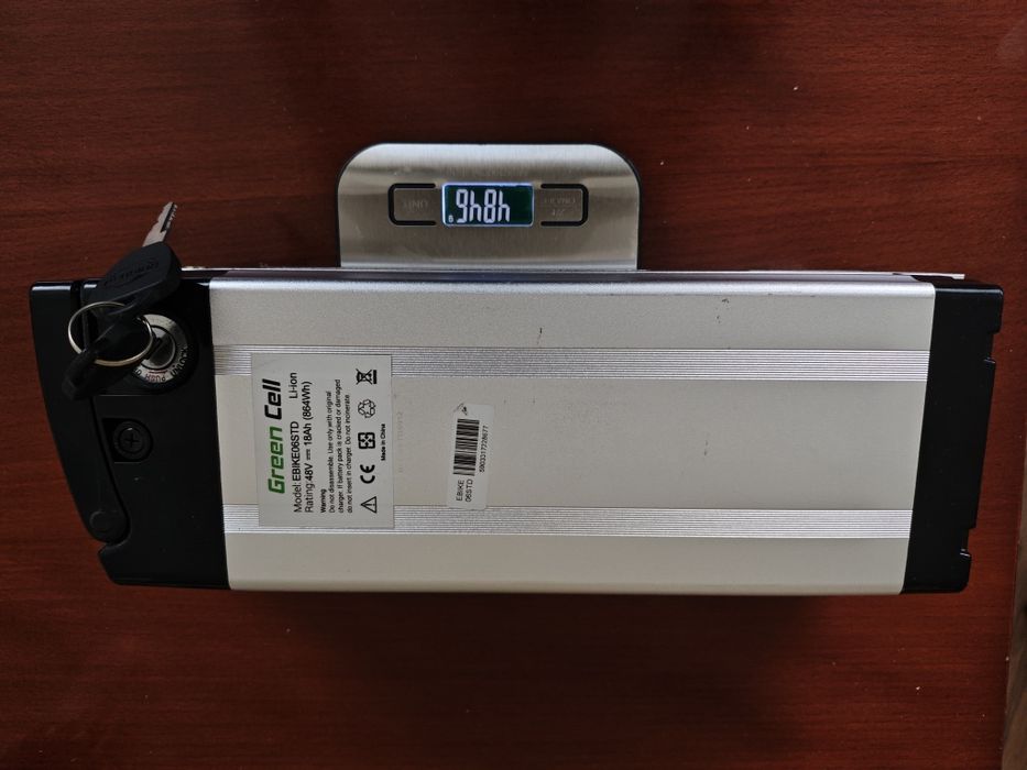 Bateria, akumulator Green Cell Model: EBIKE06STD Li-ion Rating:48V ===