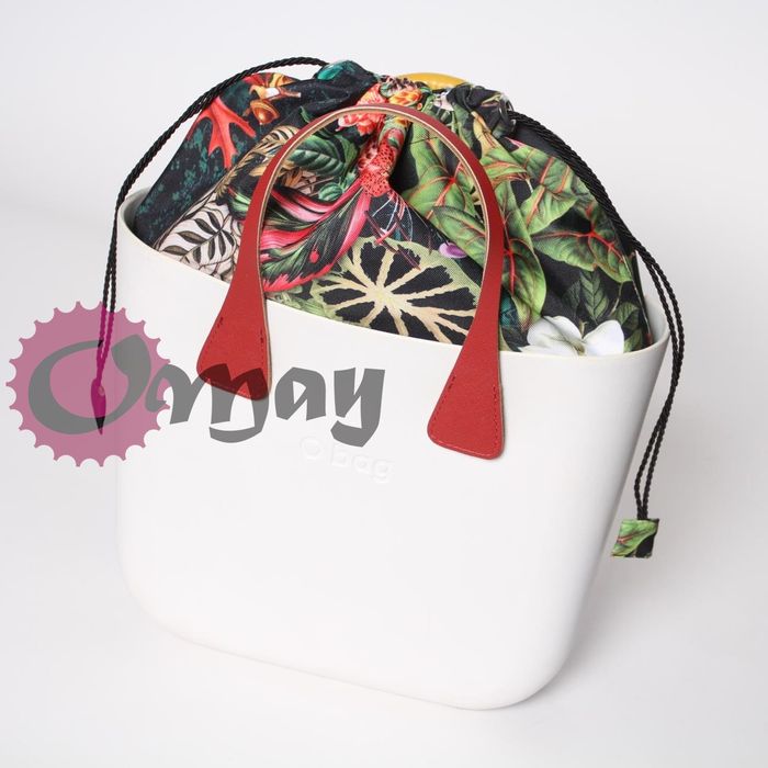 Czarny organizer Komin do OBAG MINI worek kwiaty 2 kieszenie OMAY