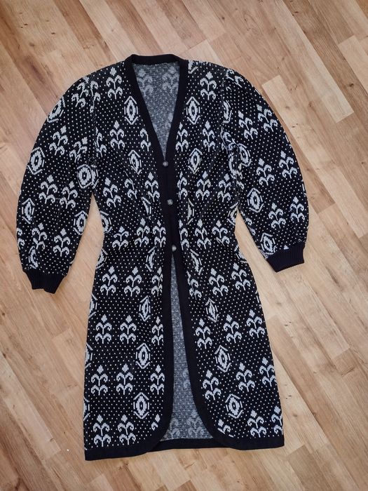 Długi sweter kardigan damski L