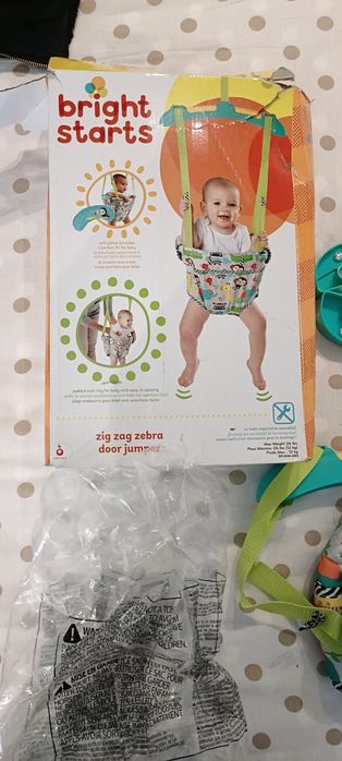 Saltador de porta para bebé Bright Starts Zig Zag Zebra