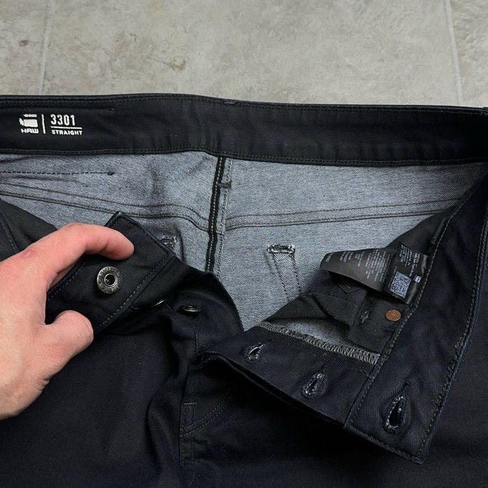 G Star Raw 3301 Straight Jeans джинси штаны джинсы штани брюки деним одяг одежда классические вощені прямые ваксованые ж стар рав плотные вакс 628