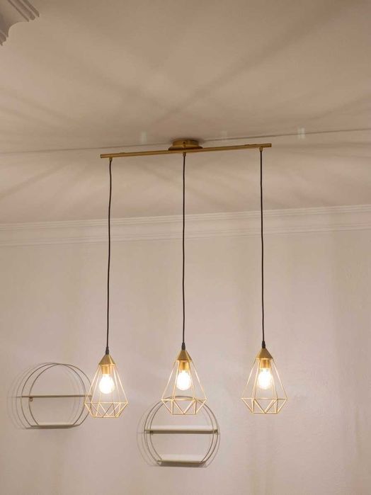 Candeeiros Geométricos Vintage EGLO Tarbes (Latão/Dourado) – Como Novos