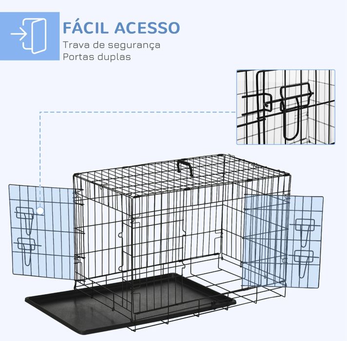 LOJA!! Dog Crate jaula com 2 portas - PORTES GRÁTIS!!