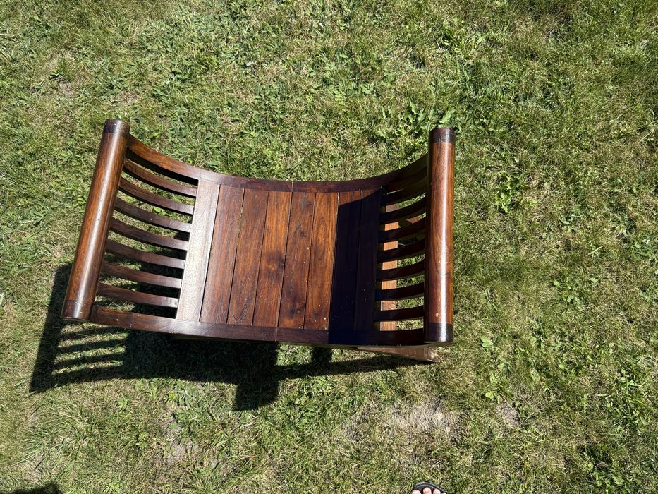 Tekowe krzeslo siedzisko ławka