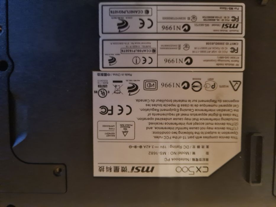 Laptop MSI na części