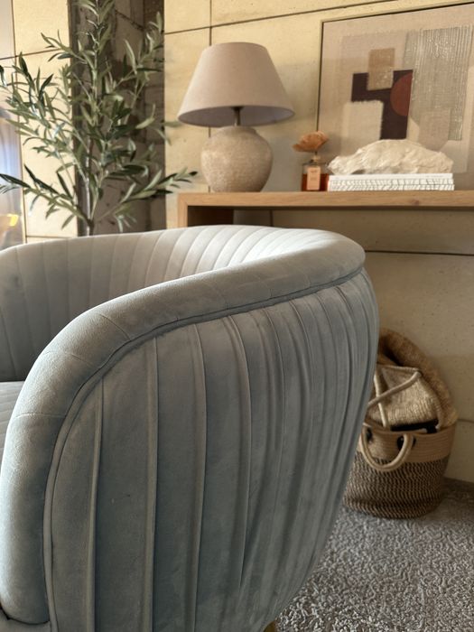 Fotel muszla westwing błekitny