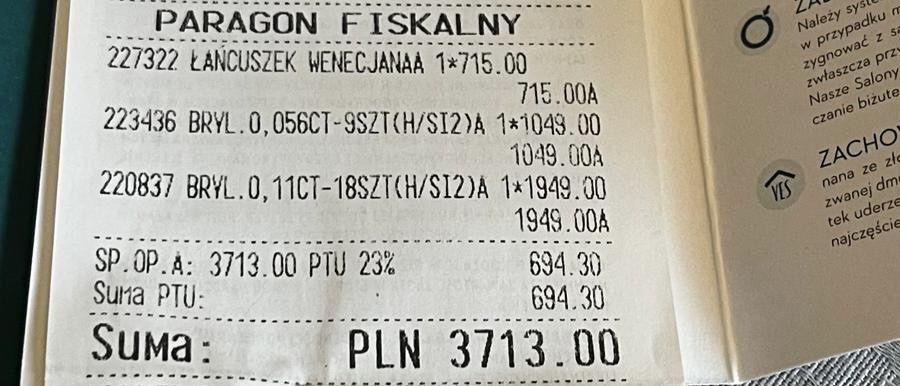 Łancuszek Zawieszka Kolczyki DIAMENTY Yes