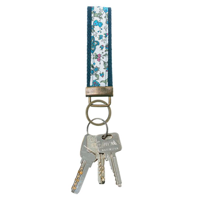Porta-Chaves Floral em tons Azuis
