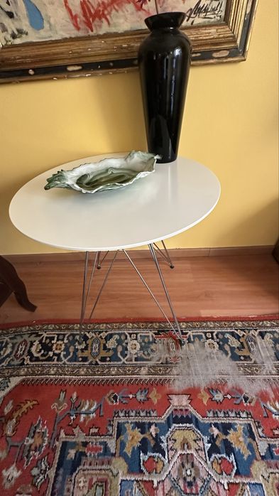 Mesa de Jantar/Café Redonda Estilo Eames (Base Eiffel) – Alta Qualidade