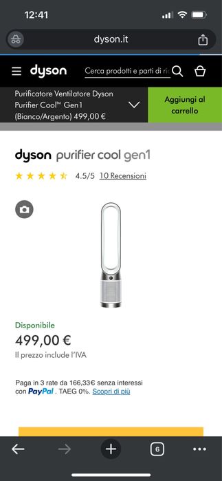 Purificador ventilador de torre Dyson Pure Cool