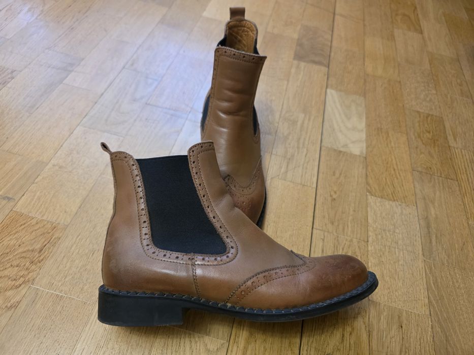 Челсі коричневі шкіряні