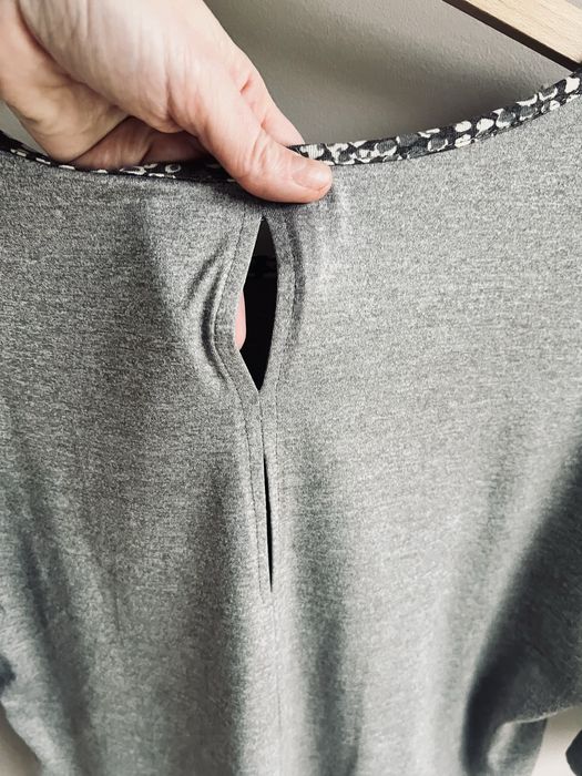 Bershka modna bluzka beżowo-brązowa rozmiar S