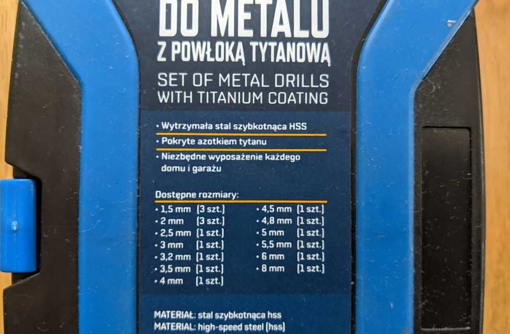 Komplet wiertel do metalu HSS 17 sztuk - 1,5 mm - 8 mm