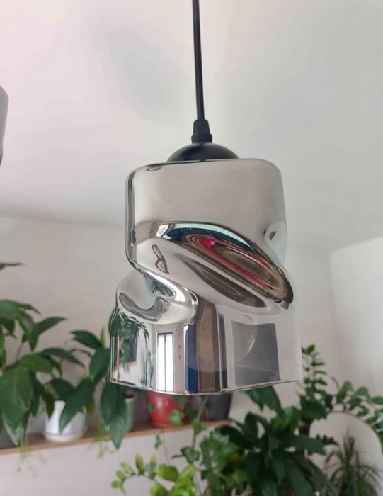 Szklany, lustrzany klosz do lampy lub żyrandola