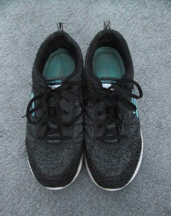 Szaro turkusowe sneakersy Skechers skech-knit