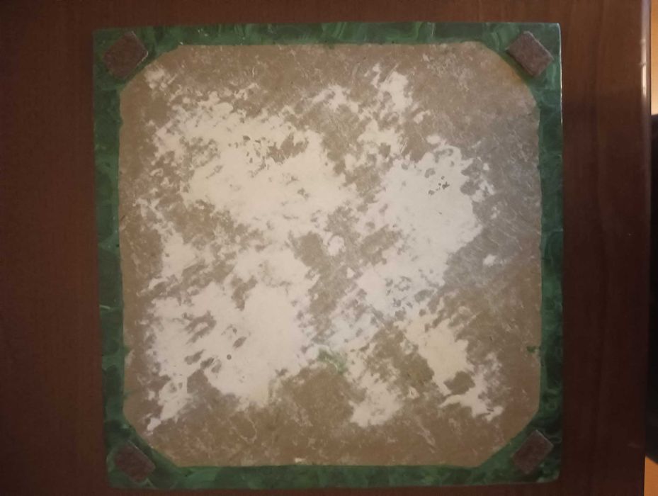 Xadrez em Malaquite e "Jade Branca"  22.5 x 22.5 made in Congo, Africa