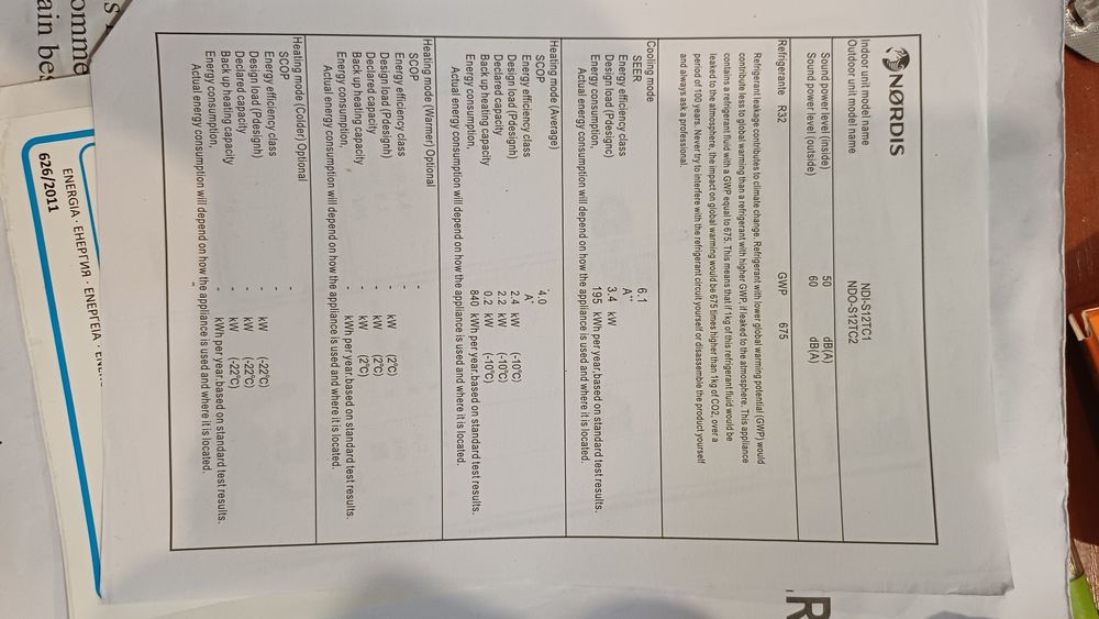 Кондиціонер Нордіс інверторний обігріваючий SIRIUS на 50 м, хладог R32