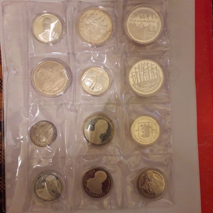 Monety kolekcjonerskie srebrne polskie od 1995 do 2003 r. (komplet)
