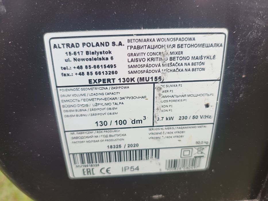 Betoniarka Altrad Expert 130k
