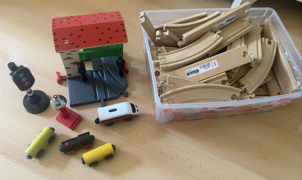 Zestaw drewnainy kolejka, tory Ikea