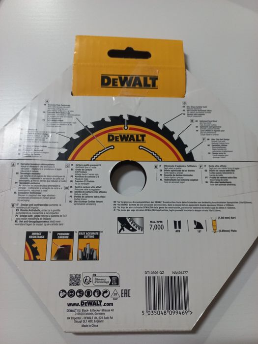Discos  P/ Serra Circular ELITE SERIES 190mm Dewalt DT10399-QZ