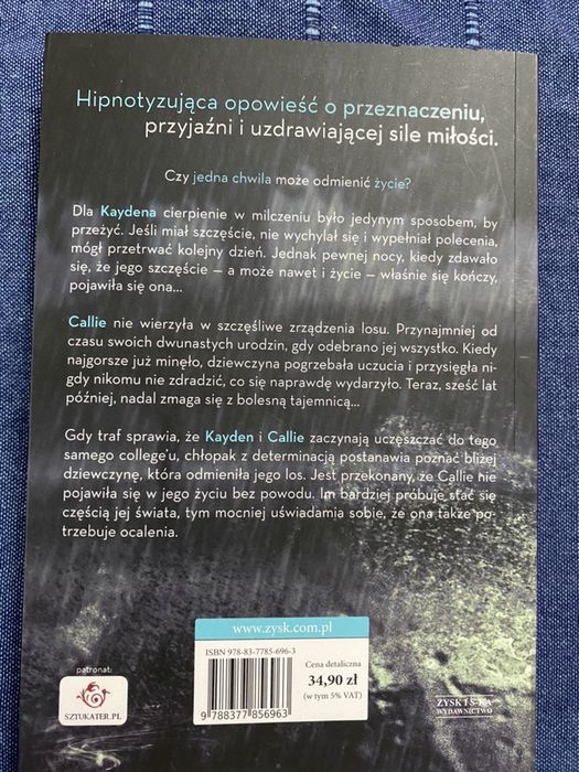 Książka”przypadki Callie i Kaydena” Jessica Sorensen
