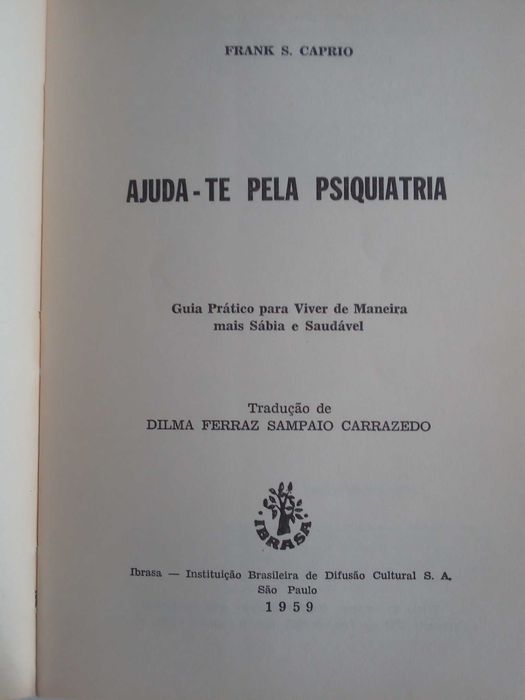 Livro "Ajuda-te pela Psiquiatria!", de Frank S. Caprio