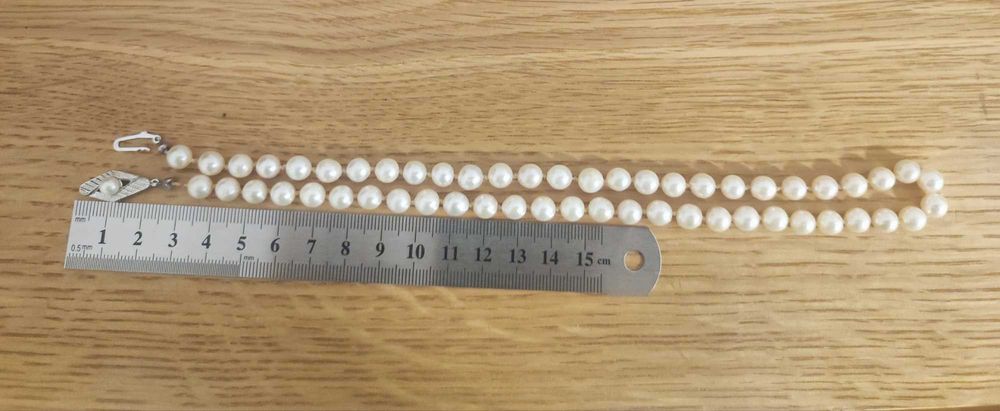 Кольє акойя Akoya натуральні морські перли золота застібка 585