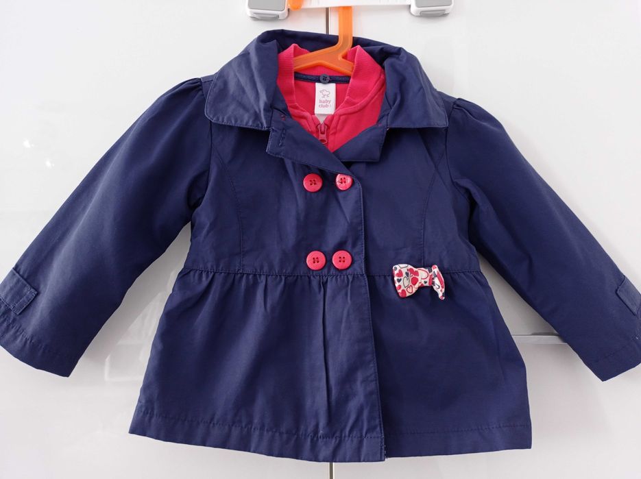Płaszczyk dziewczęcy C&A z podpinką rozm. 86 Piękny!!!