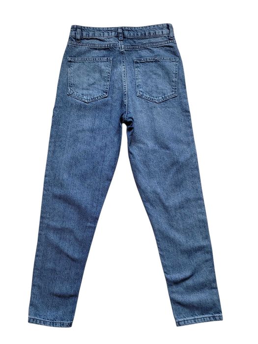 Niebieskie jeansy spodnie damskie 36,S BSL 100% bawełna wysoki stan