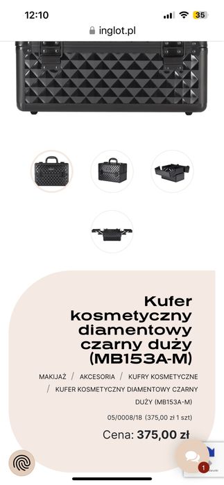 Kuferek kosmetyczny Inglot diamentowy.