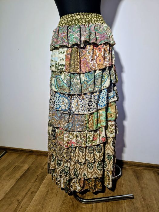 Spódnica boho z falbanek r. M, L, XL