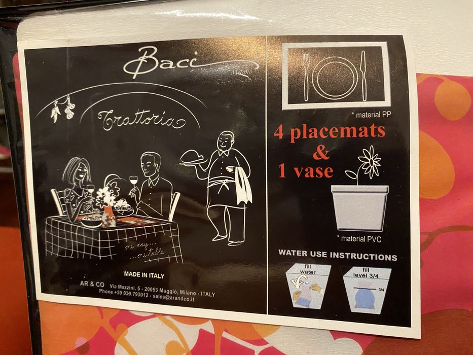 Conjunto 4 individuais e vaso
