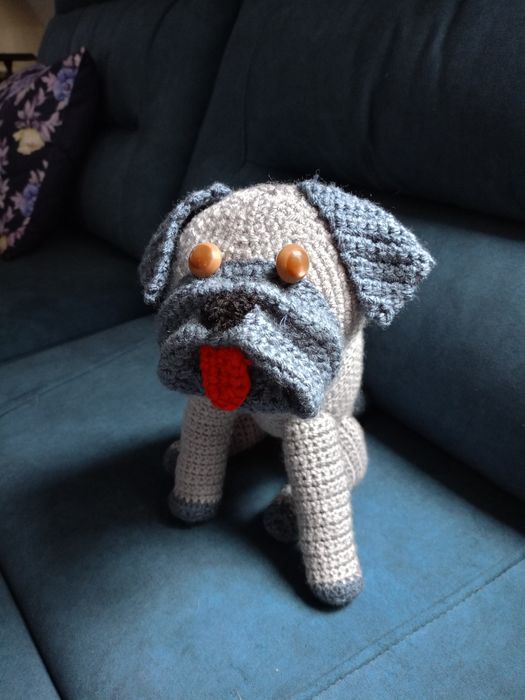 Zabawka pies na szydełku