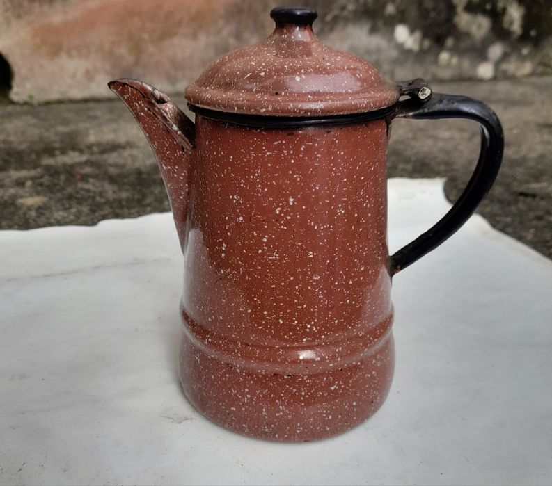 Vintage cafeteira esmalte anos 40